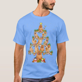 T-shirt Poméranie Amoureux des chiens Xmas Éclairage Pomér