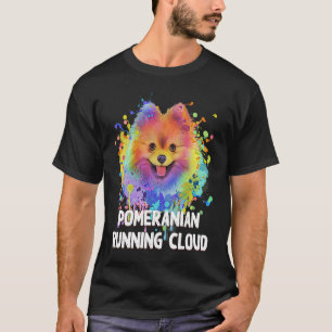 T-shirt Poméranie Courir Chien Nuageux Humour Animaux Pom
