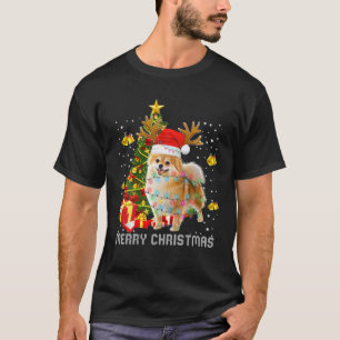 T-shirt Poméranie feux de Noël arbre Père Noël Pajama