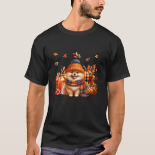 T-shirt Poméranie Thanksgiving Leopard Citrouilles automne