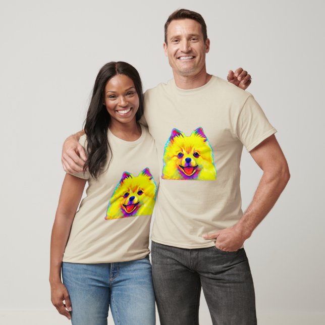 T-shirt Poméranien aux couleurs (Unisexe)
