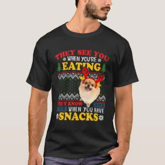 T-shirt Poméranien laid ils voient que vous mangez