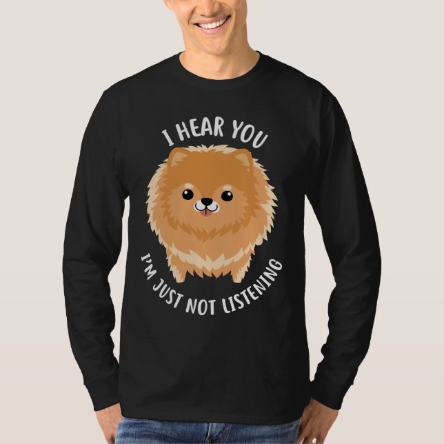 T-shirt Poméranien ne l'écoute pas (Devant)