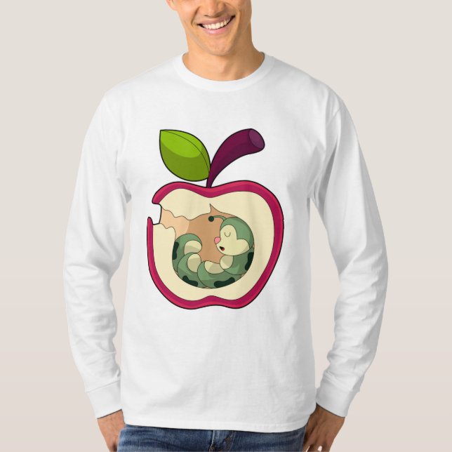 T-shirt Pomme à bec à chenille (Devant)