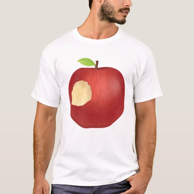 T-shirt Pomme à morceau rouge (Devant)