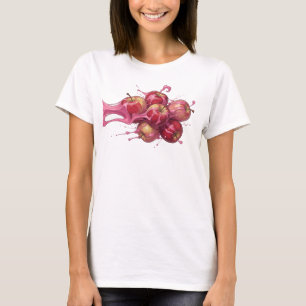 T-shirt Pomme Abstraite Rouge Foncé Design Original