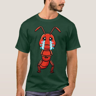 T-shirt Pomme Ant Rouge Emoticon Triste Pleure