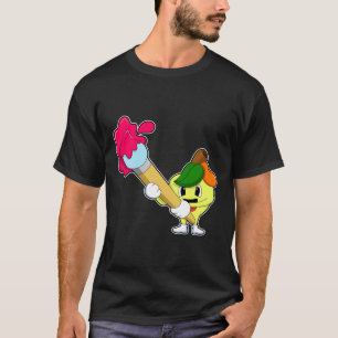 T-shirt Pomme comme Peintre avec pinceau