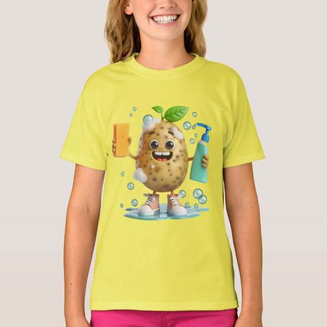 T-shirt Pomme de terre au shampooing (Devant)