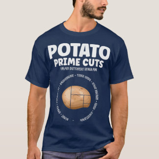 T-shirt Pomme de terre Coupes à la boucherie végétale Plan