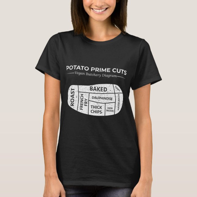 T-shirt Pomme de terre Coupes Prime Vegan amusant (Devant)
