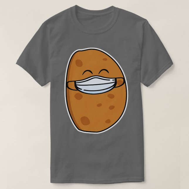 T-shirt Pomme De Terre Cute Portant Un Masque Visage (Design devant)