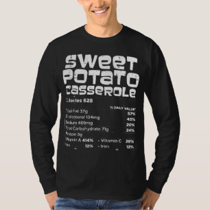 T-shirt Pomme de terre douce Nutrition Faits qui correspon