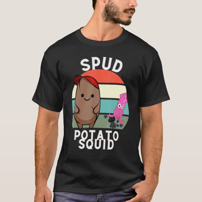 T-shirt Pomme De Terre Et Calmar Poignées Ensemble (Devant)