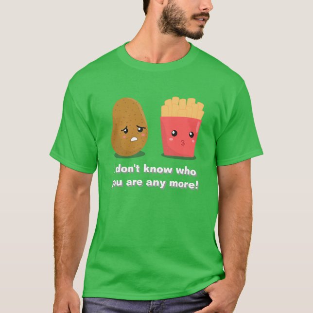 T-shirt Pomme de terre et pommes frites de Kawaii (Devant)