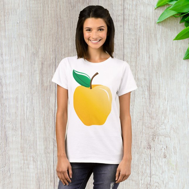 T-shirt Pomme dorée Fruit jaune brillant (Créateur téléchargé)