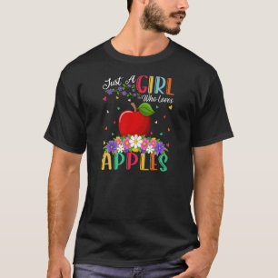 T-shirt Pomme Fruit Juste Une Fille Qui Aime Les Pommes