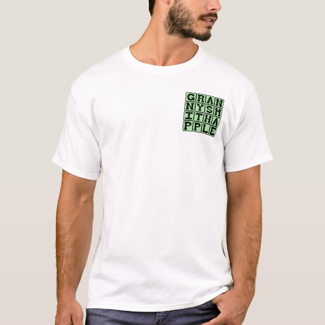 T-shirt Pomme Granny Smith, Couleur et Fruit (Devant)