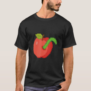 T-shirt Pomme Pixel avec ver à l'intérieur