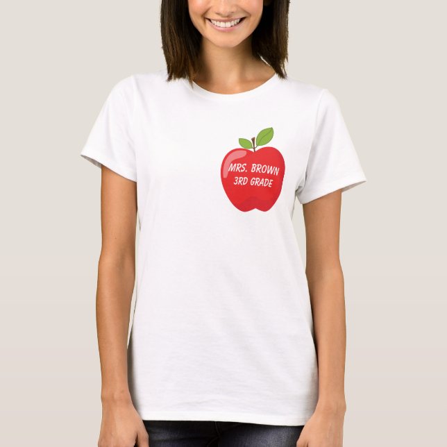 T-shirt Pomme rouge pour votre professeur (Devant)