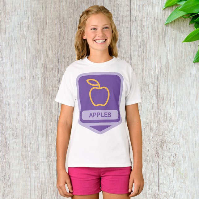 T-shirt Pomme violette Badge Conception Fruit Lover (Créateur téléchargé)