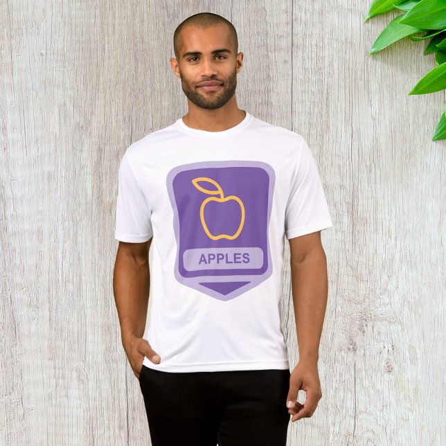 T-shirt Pomme violette Badge Conception Fruit Lover (Créateur téléchargé)