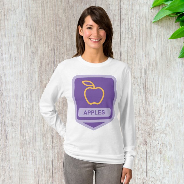 T-shirt Pomme violette Badge Conception Fruit Lover (Créateur téléchargé)