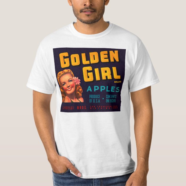 T-shirt Pommes de fille d'or (Devant)