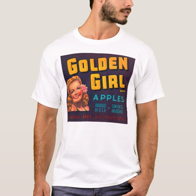 T-shirt Pommes de fille d'or (Devant)