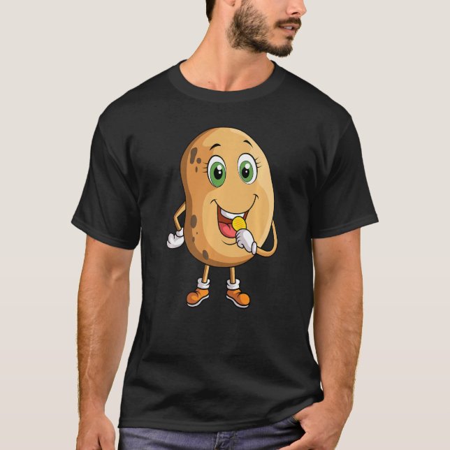 T-shirt Pommes de terre mangeant des chips de pommes de te (Devant)