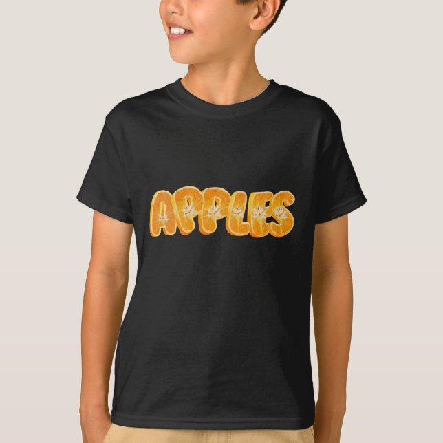 T-shirt Pommes écrites avec la conception mignonne juteuse (Devant)