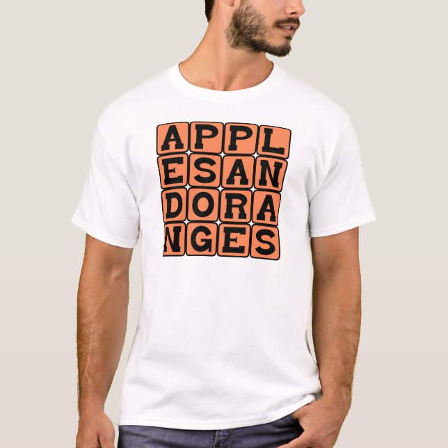 T-shirt Pommes et Oranges, Comparaison (Devant)