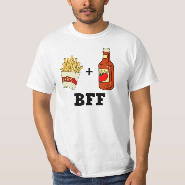T-shirt Pommes frites et ketchup BFF (Devant)