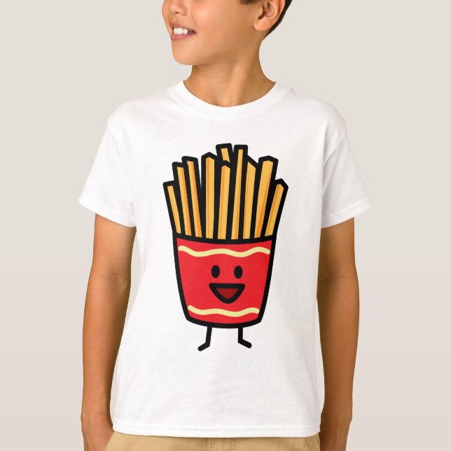 T-shirt Pommes frites heureuses (Devant)
