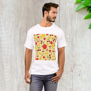 T-shirt Pommes Motifs de fruits colorées Cerises et poires
