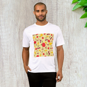 T-shirt Pommes Motifs de fruits colorées Cerises et poires