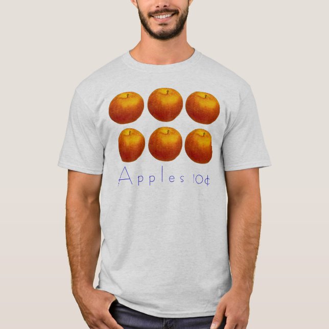 T-shirt pommes NOTA:, A p p l e s 10¢ (Devant)
