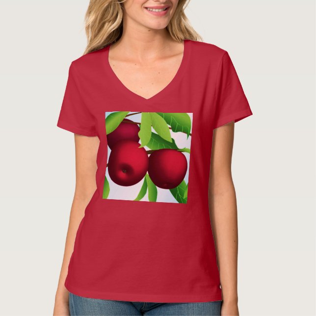 T-shirt "Pommes sur une branche" (Devant)