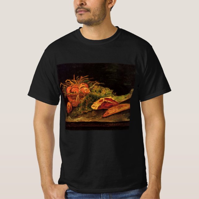 T-shirt Pommes, Viande et un Rouleau par Vincent van Gogh (Devant)