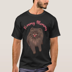 T-shirt Pommy maman mignonne Chocolat Pomeranian Spitz