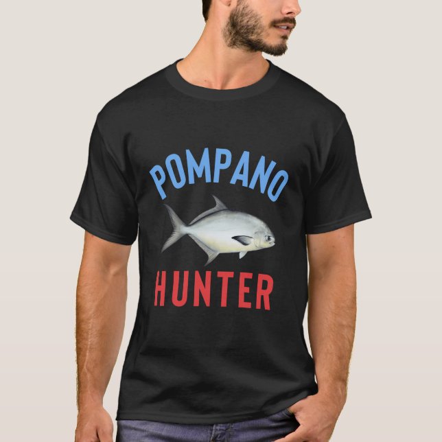 T-shirt Pompano Hunter Surf Pêche Sable Flea Beach (Devant)