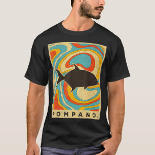 T-shirt Pompano vintage Poisson Amateur Animal Retro Style