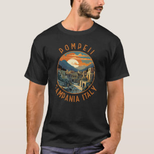 T-shirt Pompeii Campanie Italie Cercle en détresse rétro