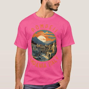T-shirt Pompeii Campanie Italie Cercle en détresse rétro