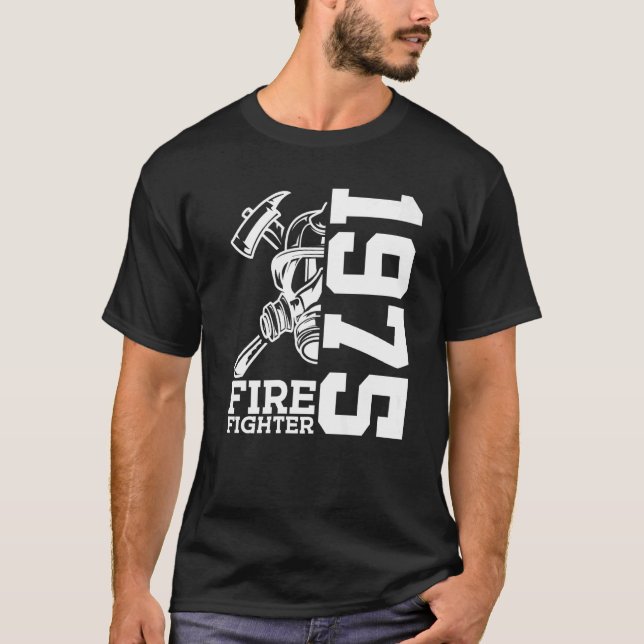 T-shirt Pompier 1975 48 ans Brigade d'incendie 48e anniver (Devant)