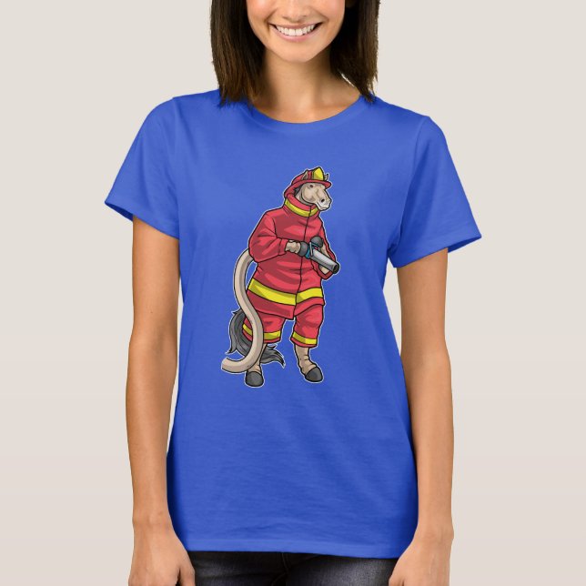 T-shirt Pompier à cheval Lance à incendie (Devant)