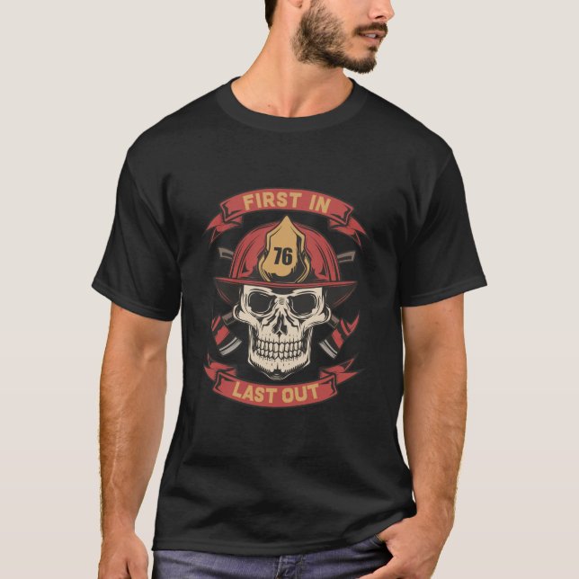 T-shirt Pompier à crâne en Dernier (Devant)