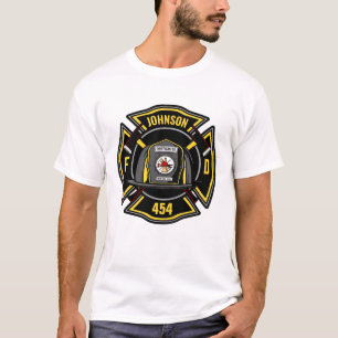 T-shirt Pompier AJOUTER LE NOM L'équipe de Secourt du serv