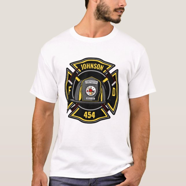T-shirt Pompier AJOUTER LE NOM L'équipe de Secourt du serv (Devant)