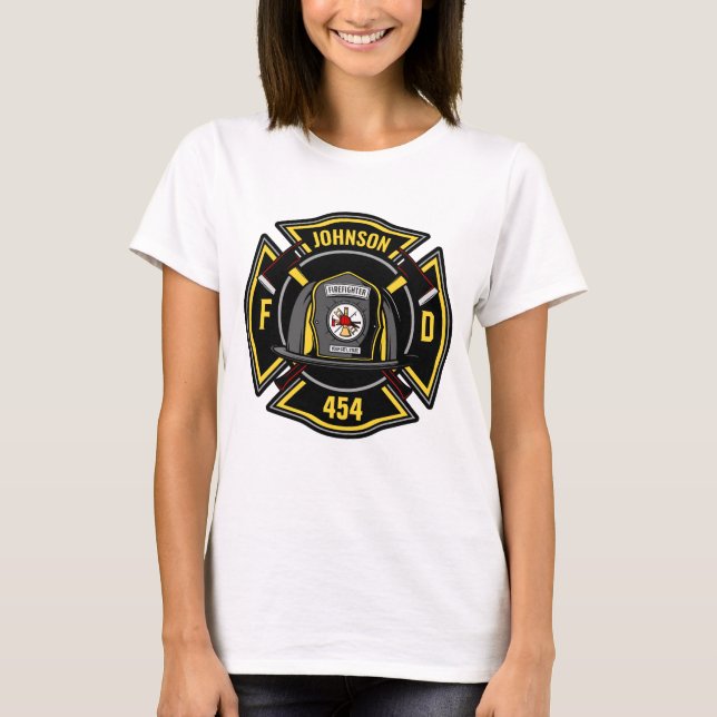 T-shirt Pompier AJOUTER LE NOM L'équipe de Secourt du serv (Devant)